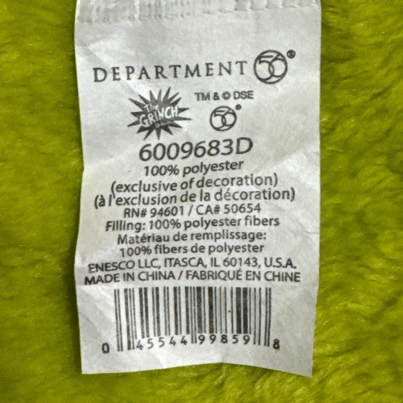 The Grinch Dr. Suess Travel Soft Fleece Blanket 36"x 40" Green used - Picture 2 of 7